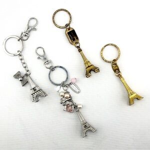 Parisian Eiffel Tower Keychain Bundle - Lot of 4